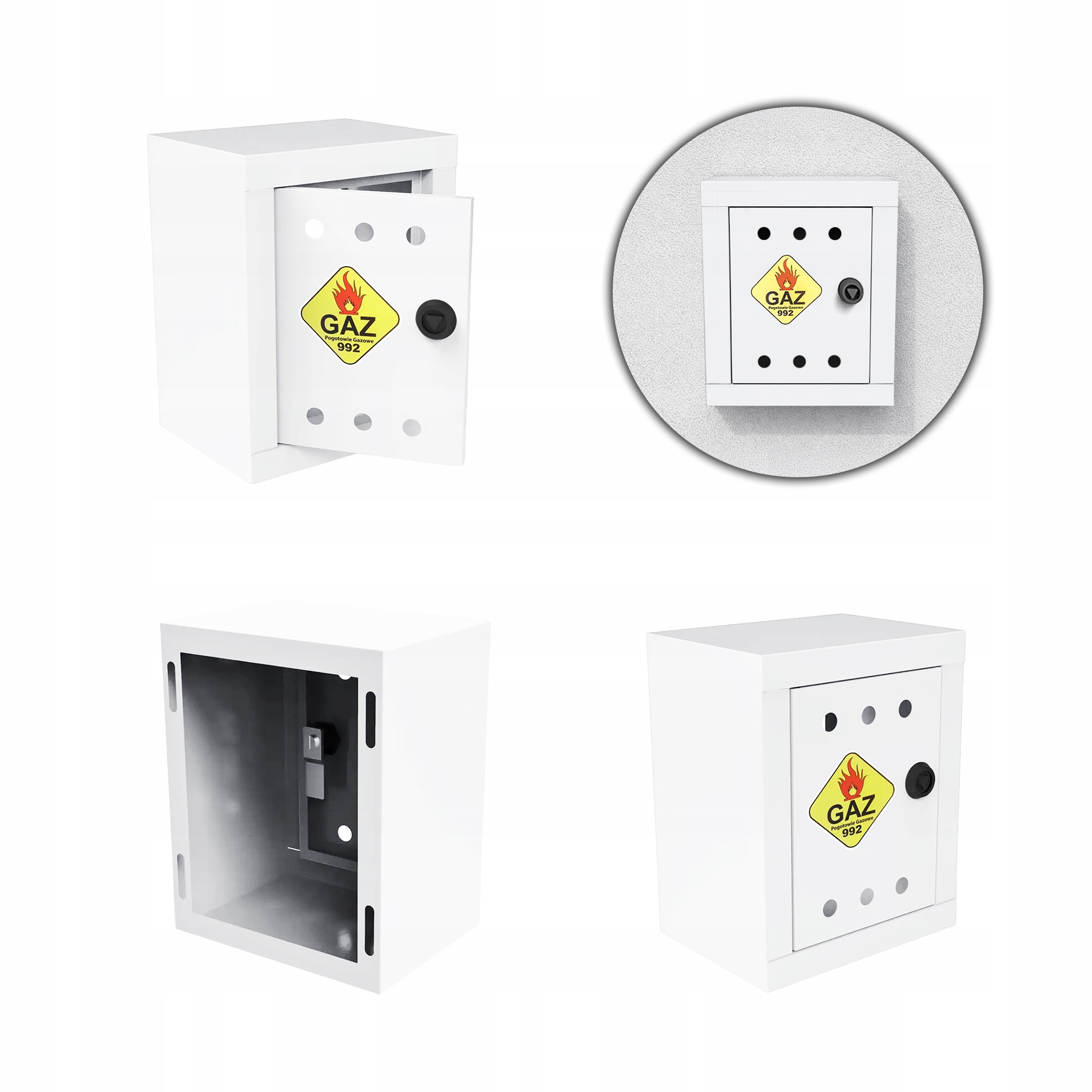 Plynová Skříňka 25x20x15 Bílá Šedá Skříňka Na Plynový Ventil Ocelová