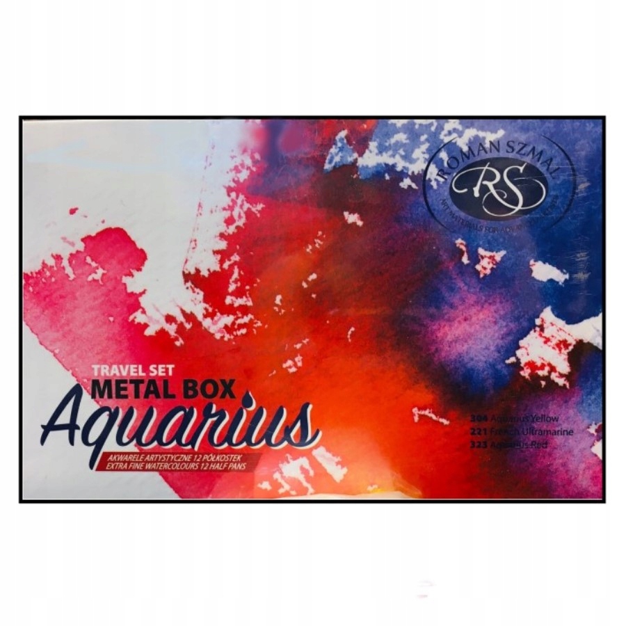 Akvarely v kostkách Aquarius Trawel Set 12 kostek v kovovém pouzdro