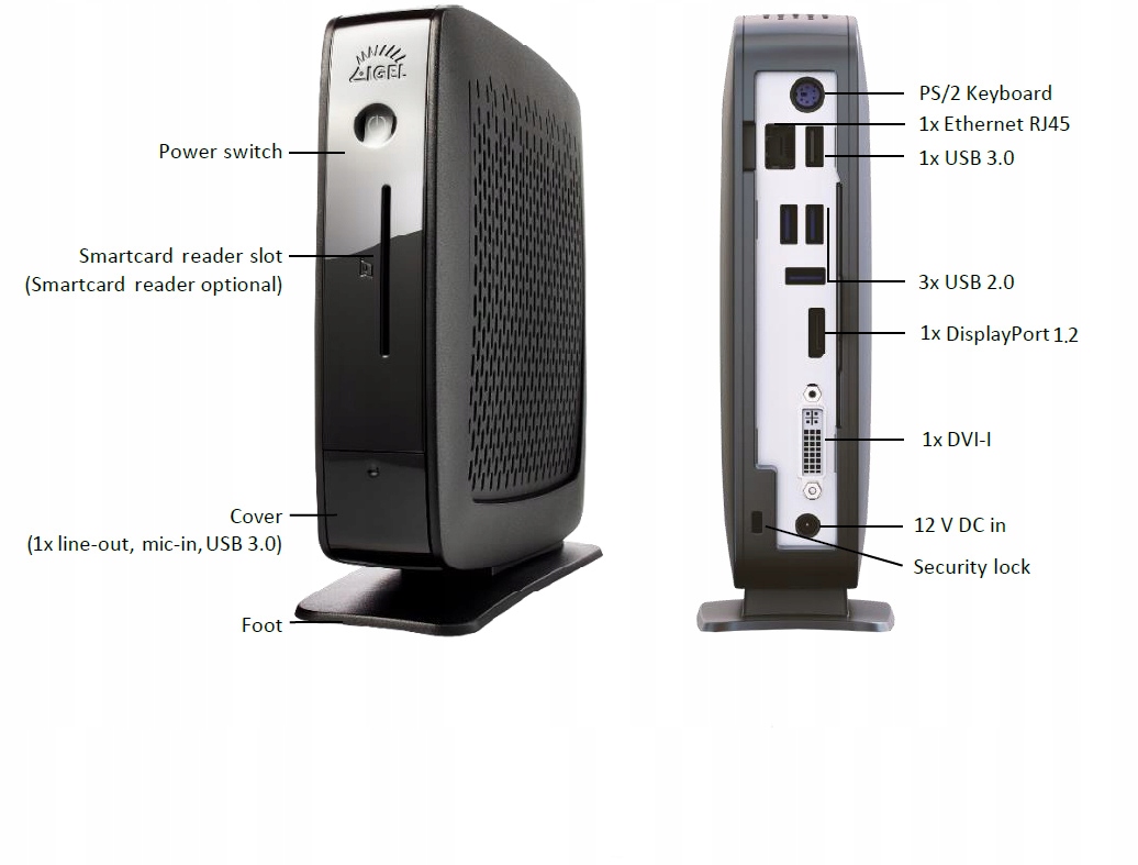 Terminal IGEL M340C AMD 4x 1.2GHz 2GB 4GB SSD DP DVI LINUX Kod producenta igel M340C 1,2nn