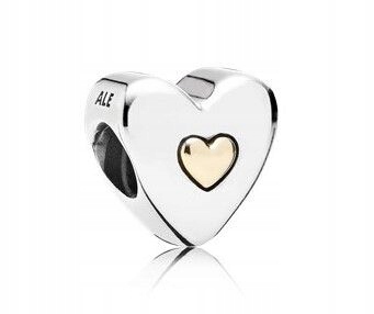 Stříbrný modulární přívěsek Bead stříbro 925 pozlacené srdíčko srdce 2.56 g