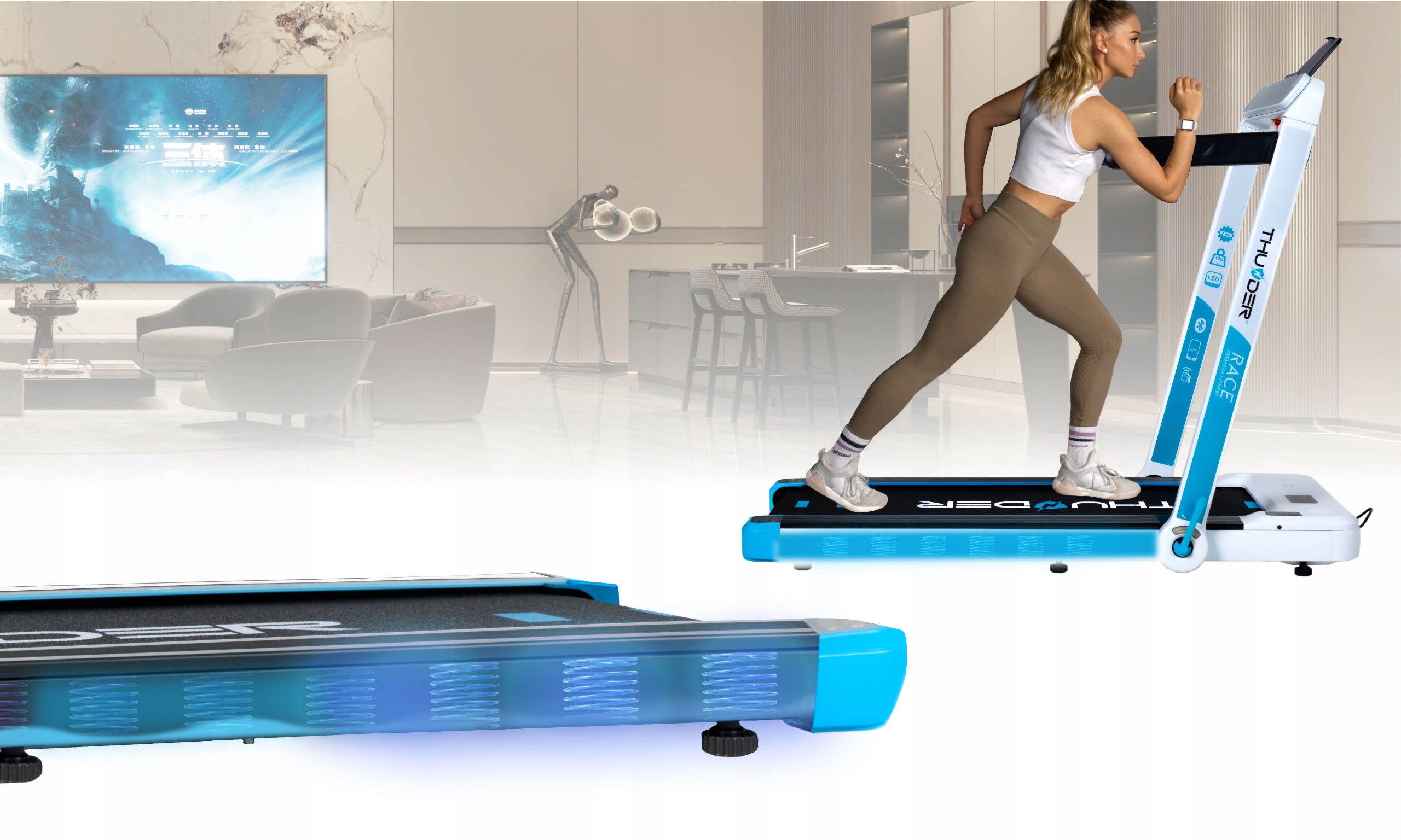 TRAINING RACE TREADMILL FOLDABLE UNDER THE BED 14KM Type electric