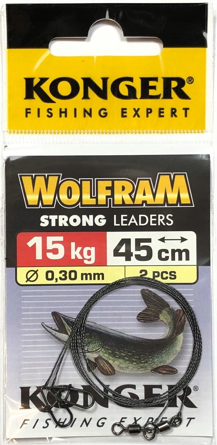 Konger Przypony Wolframowe 45cm/15kg (2 szt.)