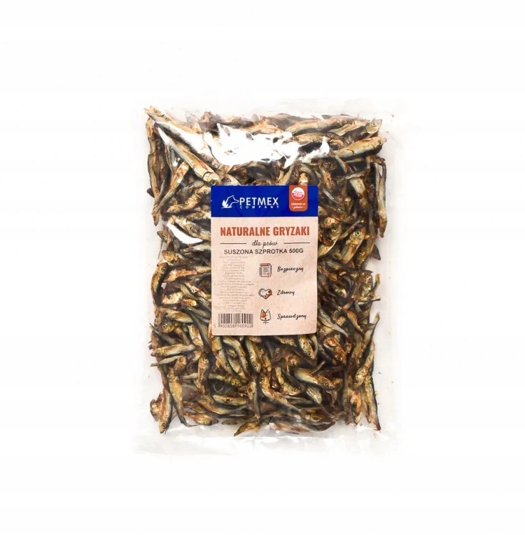 Petmex sušené šprotky 1 kg přírodní psí pamlsek