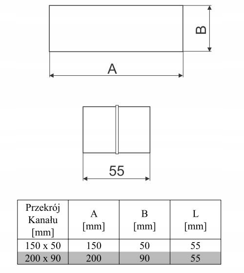 Złączka 150 x 50 OC wentylacja DGP Marka Prodmax