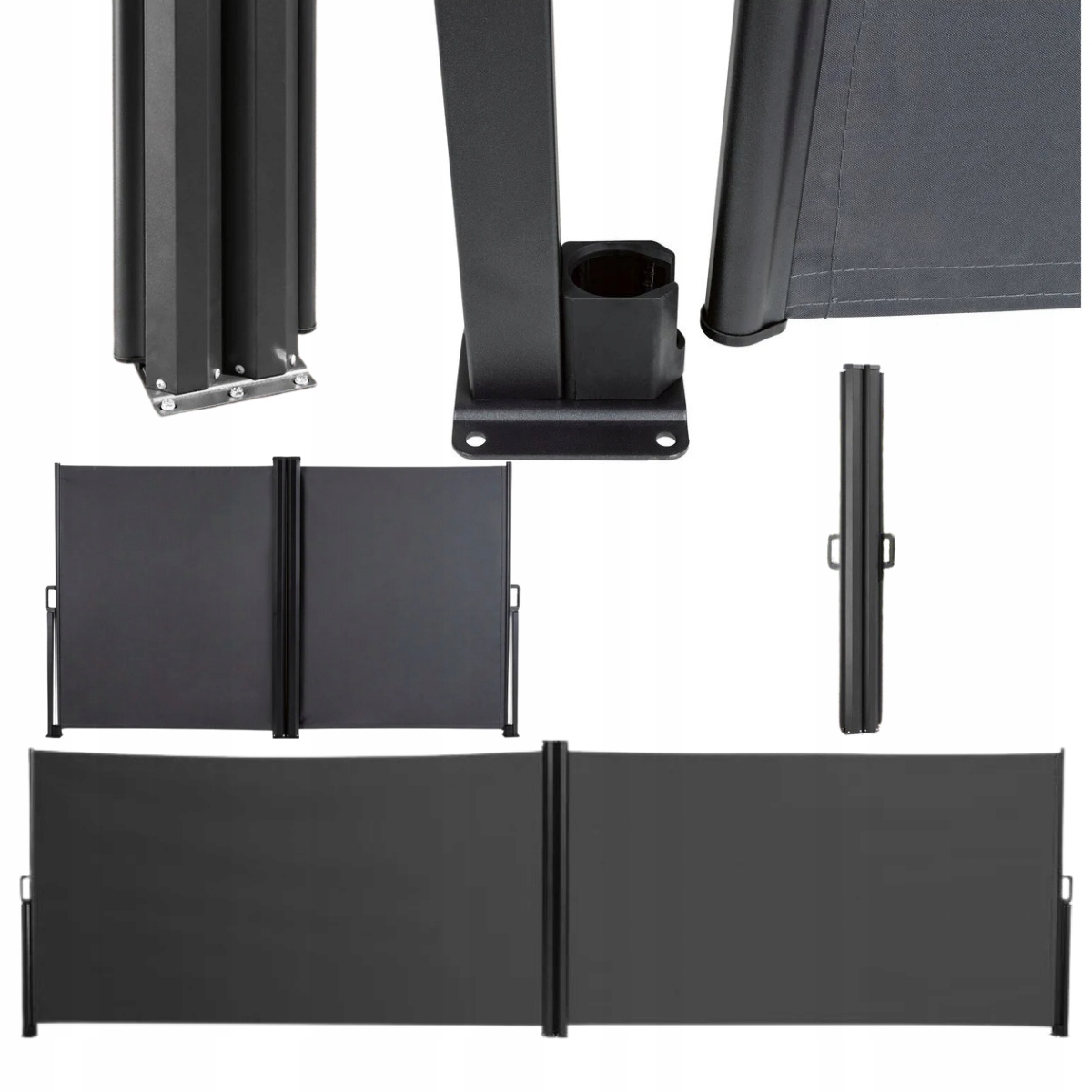 Markiza roleta boczna podwójna osłona Livarno Home 160x600 cm Antracyt