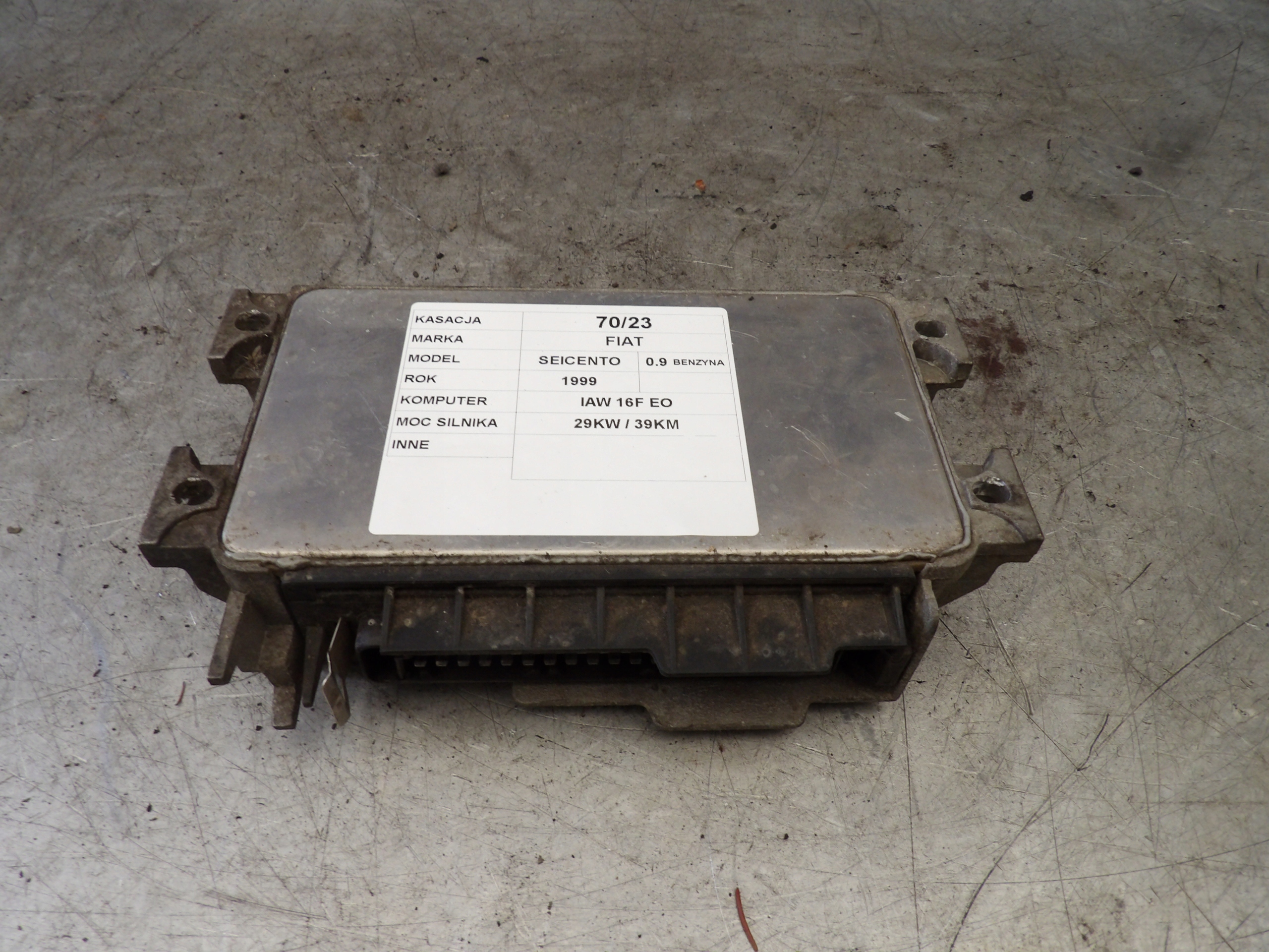 Fiat Seicento computer, control unit 0,9 IAW16FE0