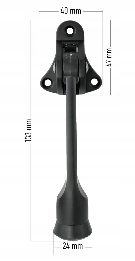 PRZYTRZYMYWACZ PODPÓRKA BLOKADA STOPKA DO DRZWI DRZWIOWA CZARNY MAT 133 mm Średnica/szerokość 1 cm