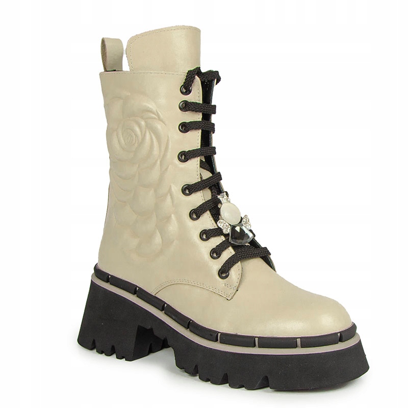 Boccato 230.2015 Kotníkové Boty Kůže Lico Béžová 39