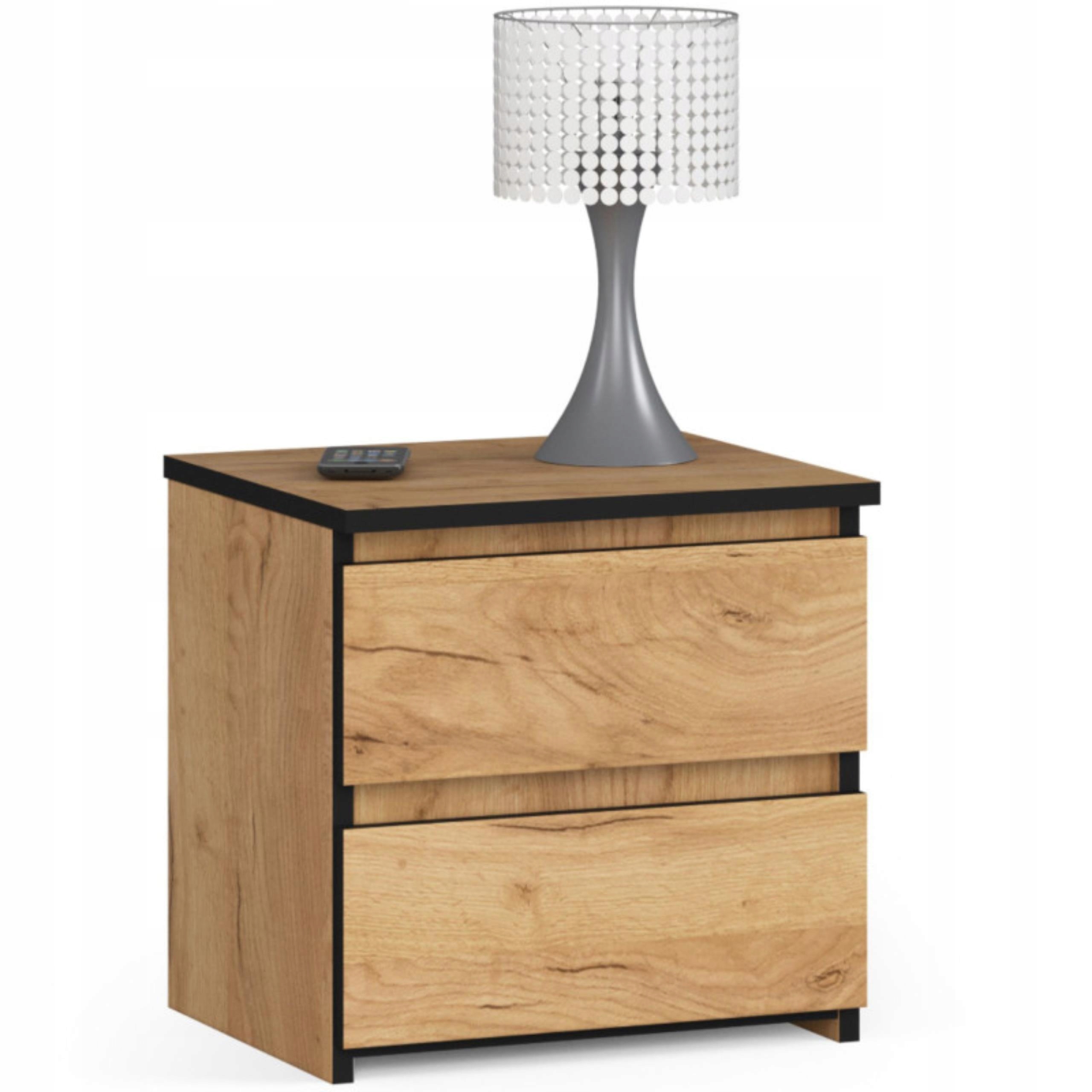 Nočný stolík CL2 dub craft 40 cm 2 zásuvky Akd
