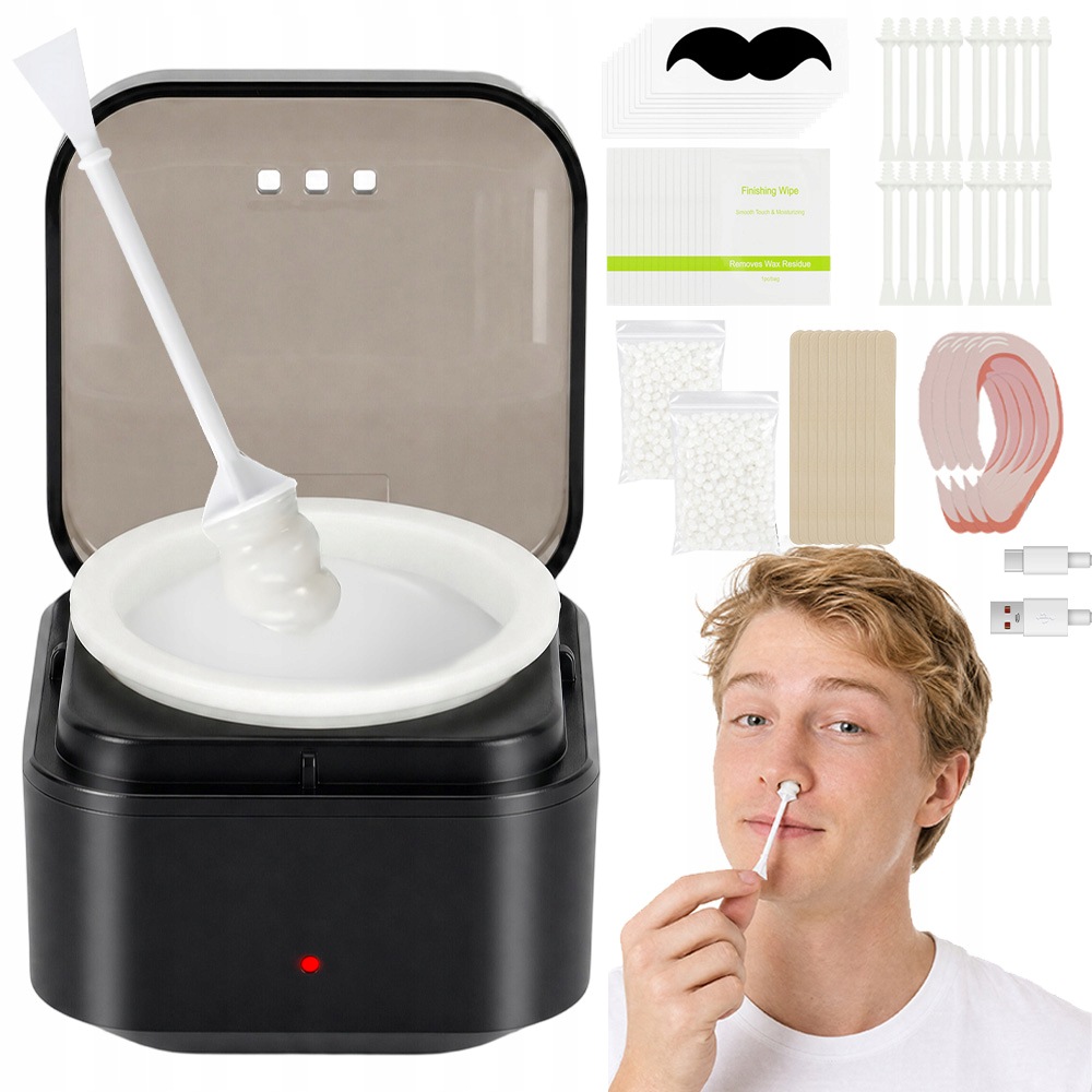 Depilace Nosu U Uší Obočí 7W Voskový Set Usb Přenosný Ohřívač