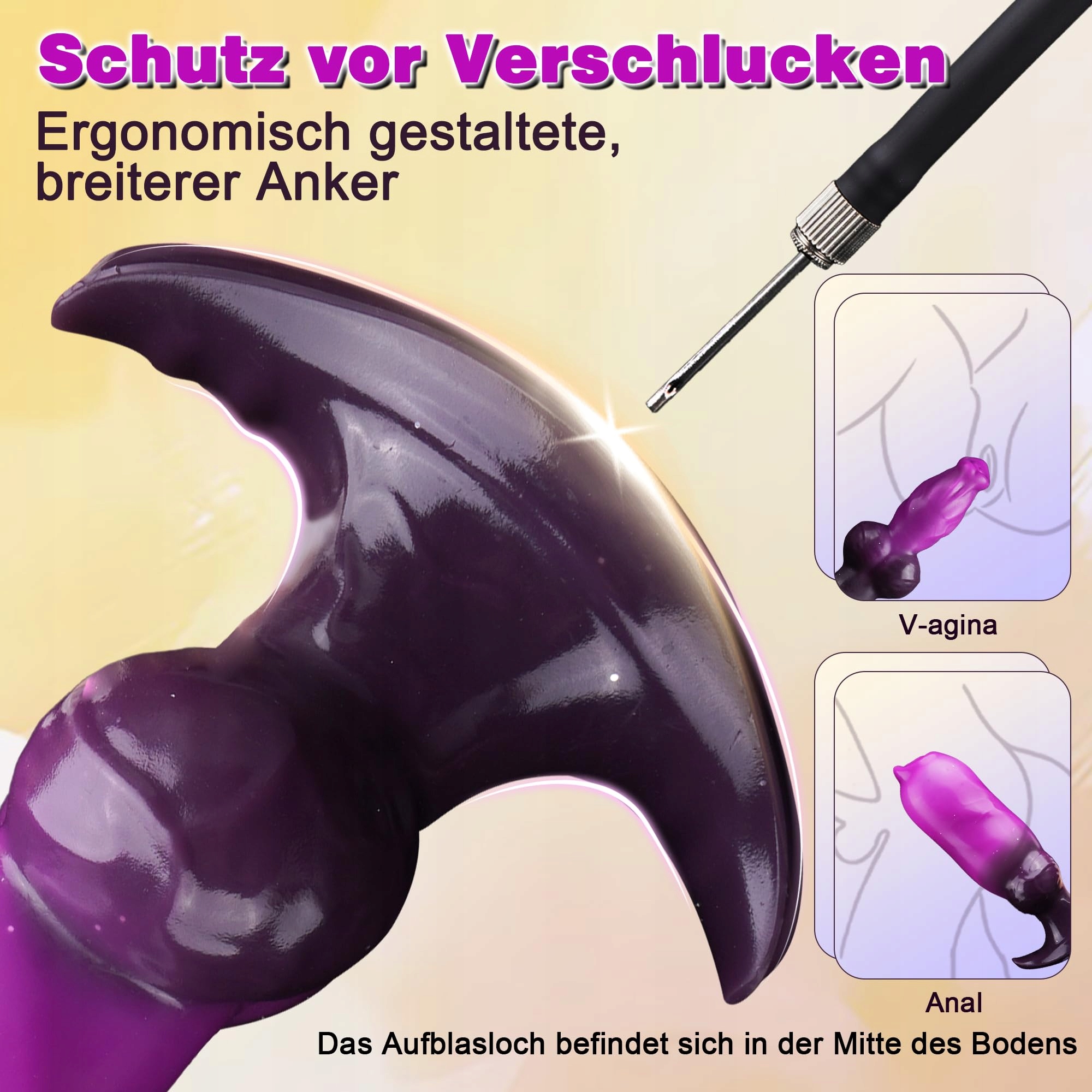 MONSTER Aufblasbarer Dildo Fantasy Knot XXL Analdildo dla Mężczyzn Kobiet — miniatura 4