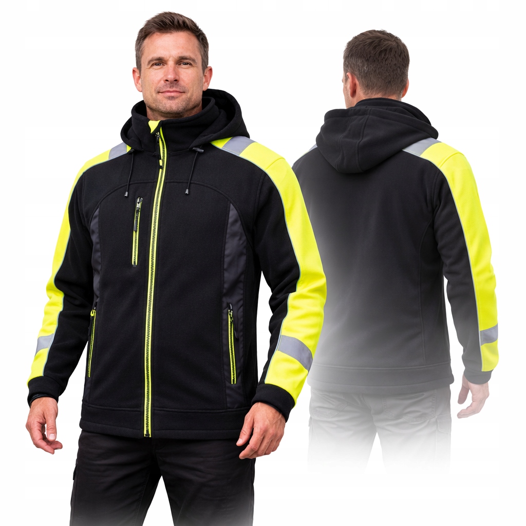 Рабочая флисовая мужская предупреждающая флисовая рабочая светоотражающая толстовка для зимы