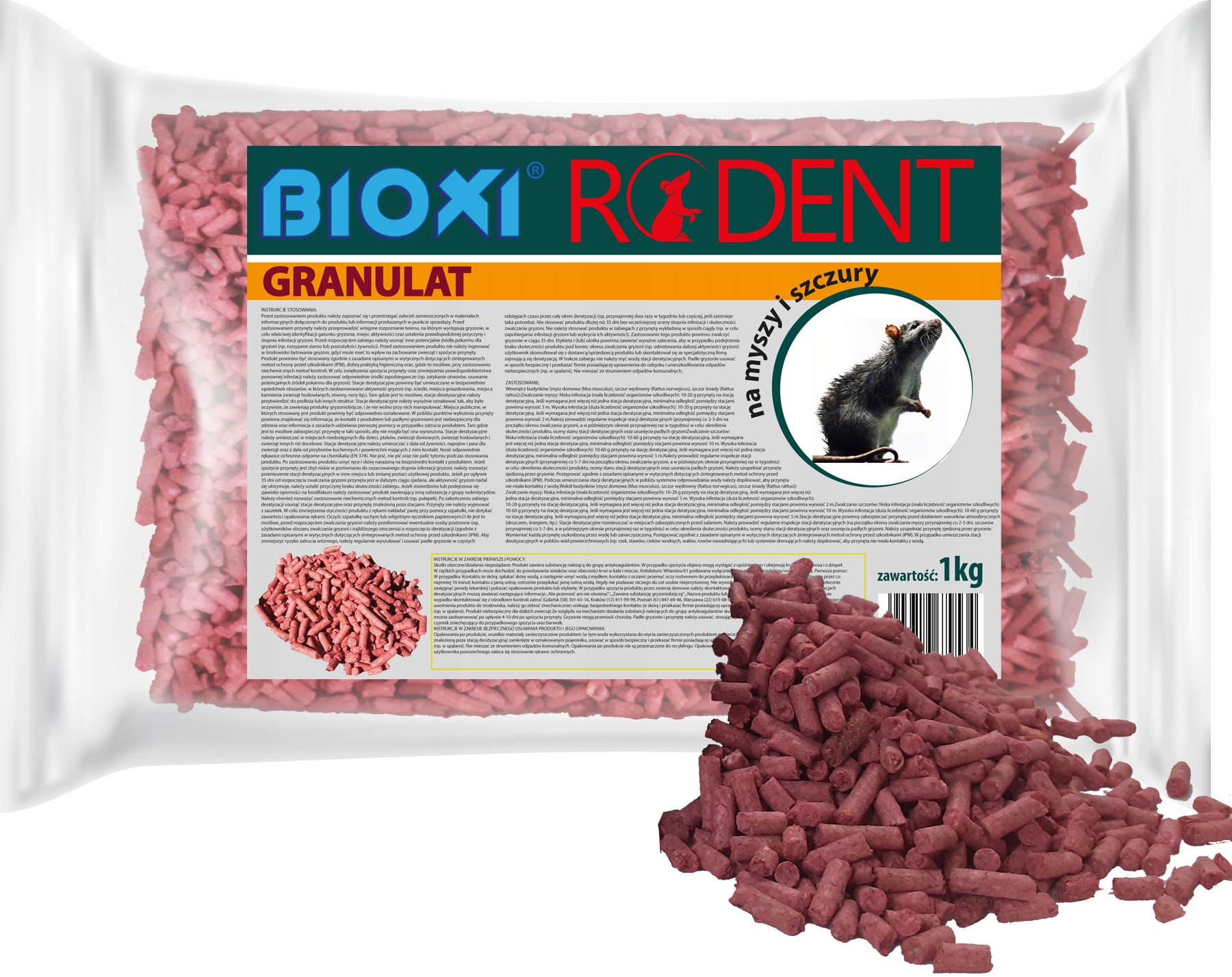 1 kg TRUTKA MYSZY SZCZURY NORNICE GRANULAT PELLET NAJMOCNIEJSZA MUMIFIKUJE