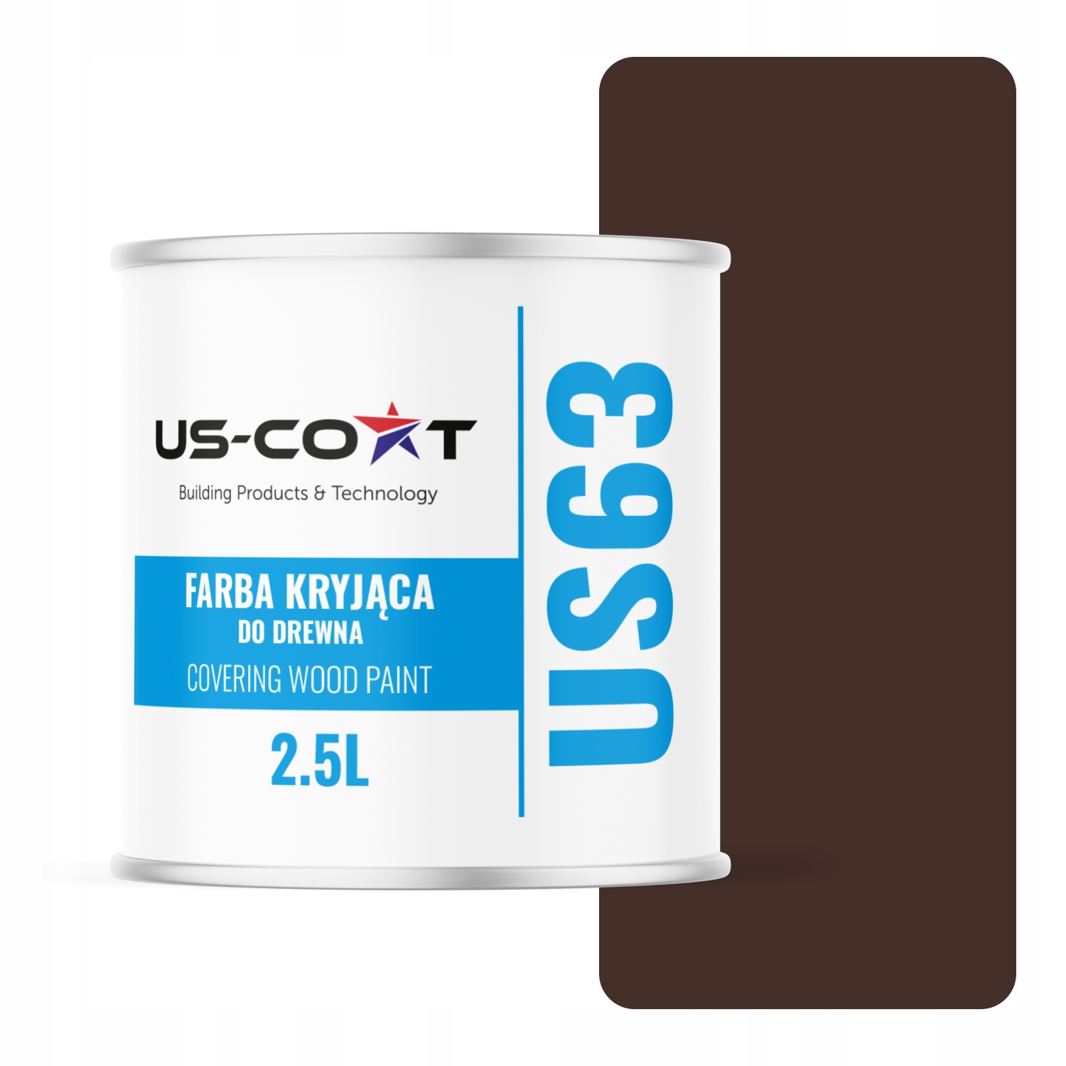 Farba Do Drewna Kryjąca Drzwi Czekoladowy Brąz Ral 8017 Półmat 2,5L Uv