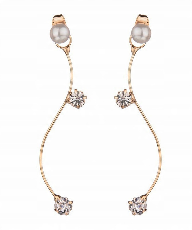 

Kolczyki Długie Crystal Pearl Złote