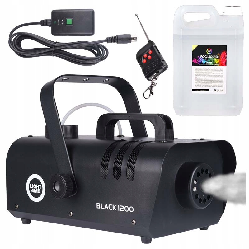 Generátor Kouře A Mlhy Výkonný Zakouřovač LIGHT4ME Černý 1200 Dálkové Ovládání Kapalina 5 L