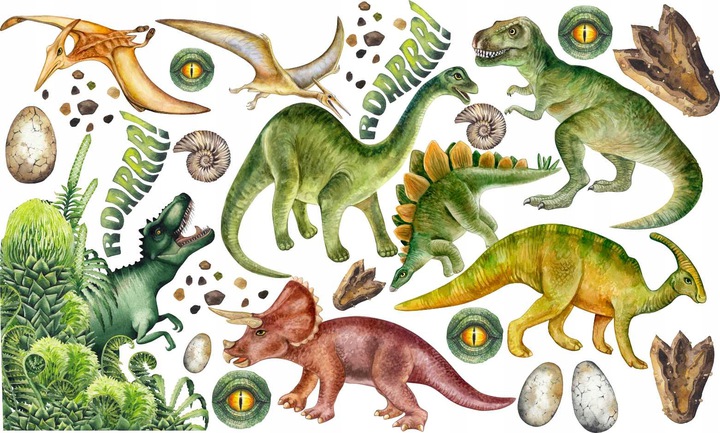 

Dinozaury Dino naklejki Na Ścianę z Dodatkami
