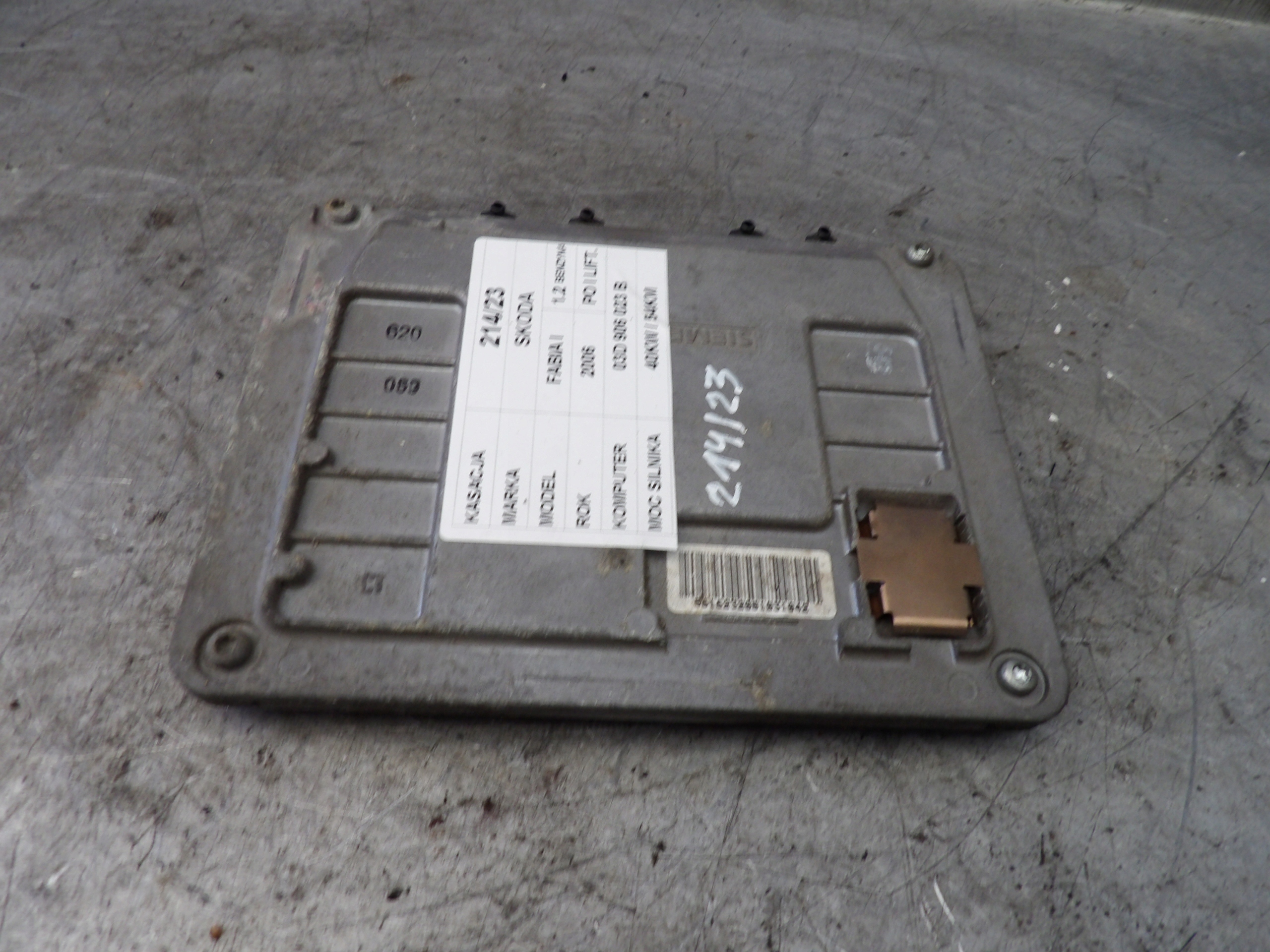 computer, Centralina Skoda Fabia e lift 1,2B 03D906023B, 5WP40421 04