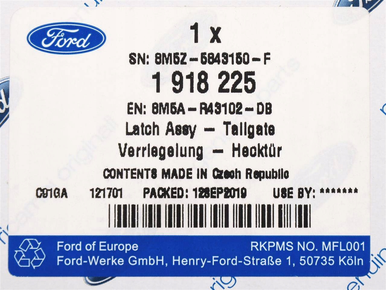 ZAMEK KLAPY TYLNEJ TRANSIT CONNECT 13 CUSTOM 12 Part number 8M5A R43102 DB
