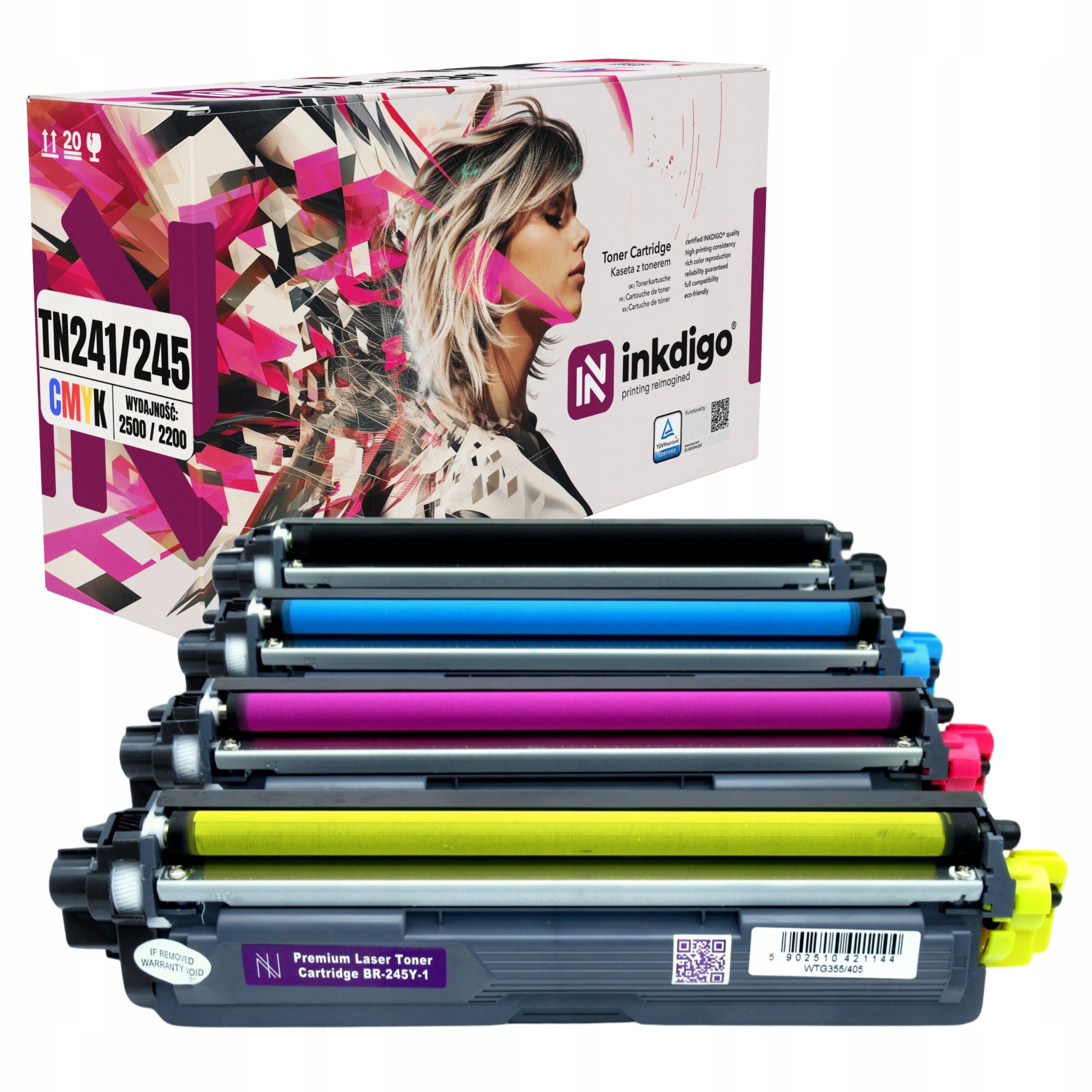 TN241 TN-245 XL 4x Tonery do Drukarki Brother DCP9020CDW MFC9140CDN