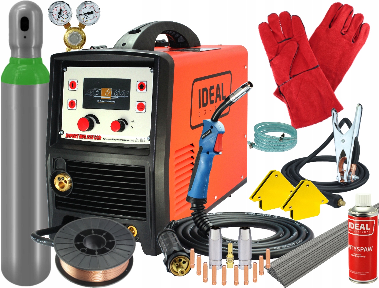 MIGOMAT EXPERT MIG 215 LCD MIG/MMA/TIG IDEAL ZESTAW