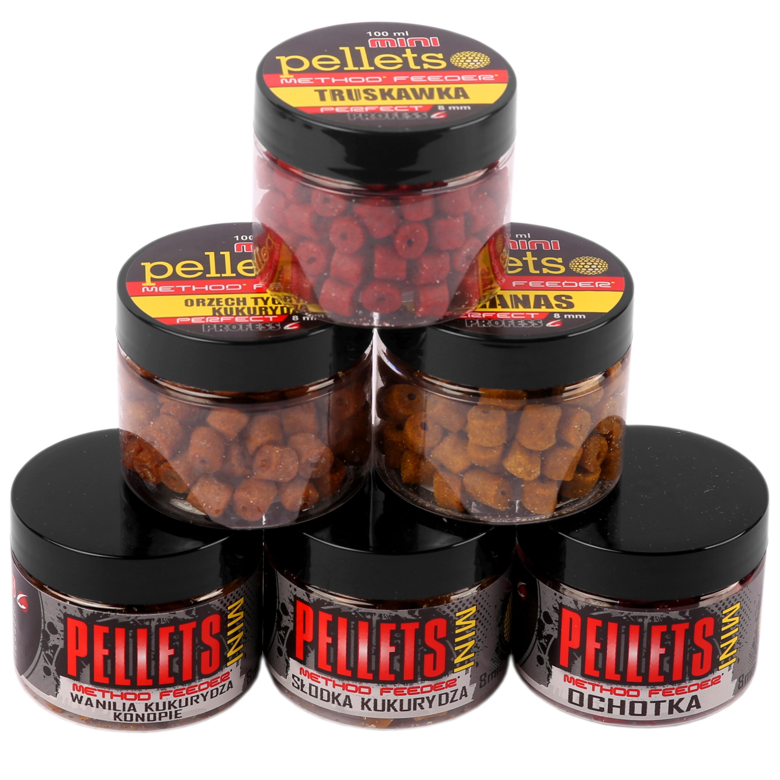 Mix 6x PELLET haczykowy 8mm PROFESS Method Feeder
