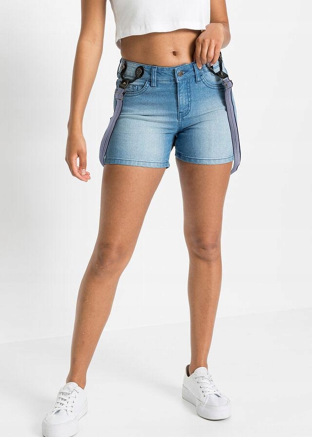 1I4G07 BONPRIX SZORTY DŻINSOWE SZELKI 40