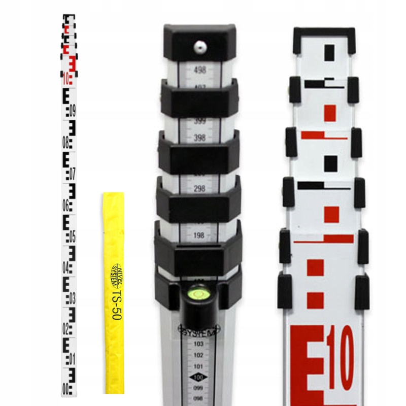 ŁATA NIWELACYJNA ALUMINIOWA 5m TELESKOPOWA TS-50