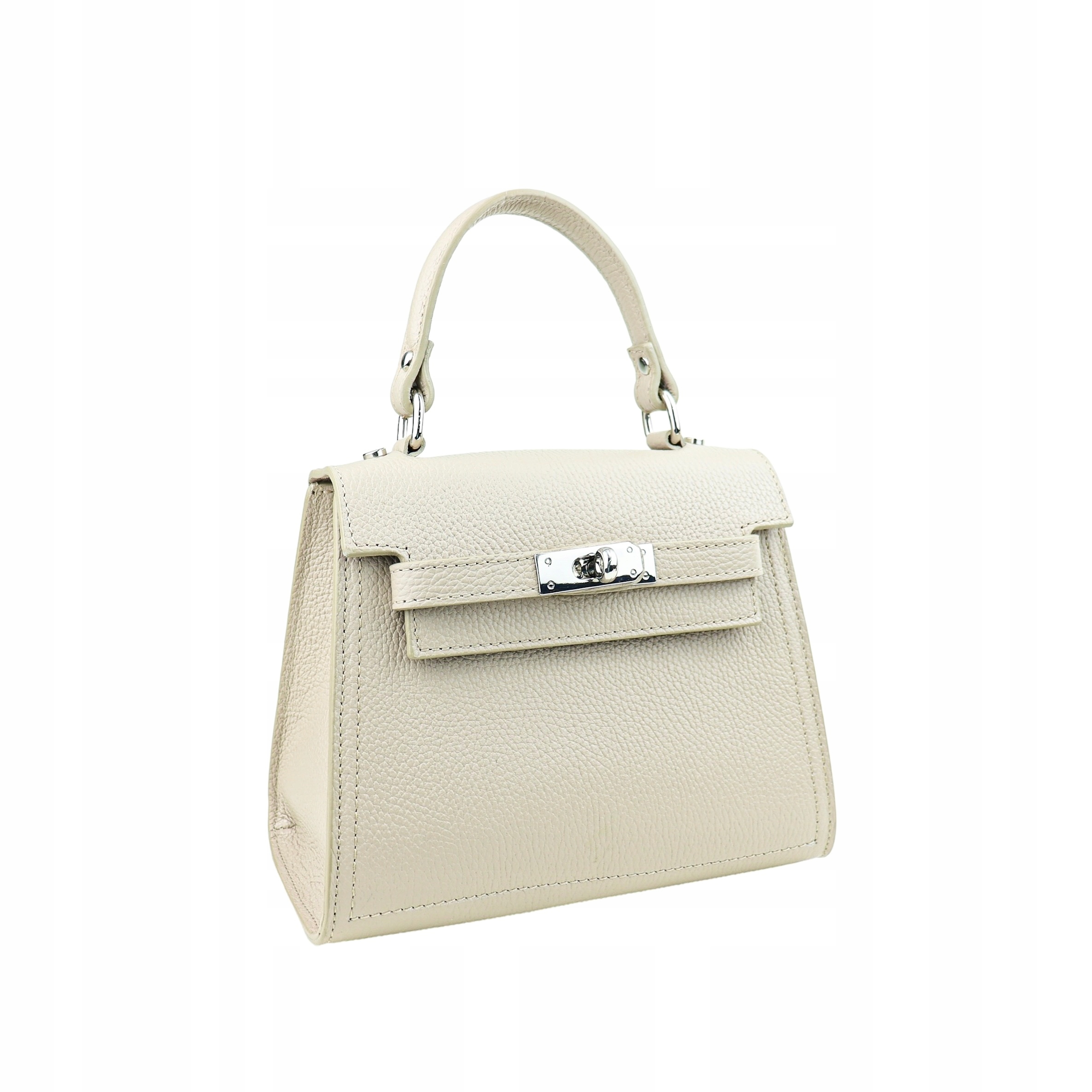 Torebka Skóra naturalna Bożena Ecru Kolor bezbarwny