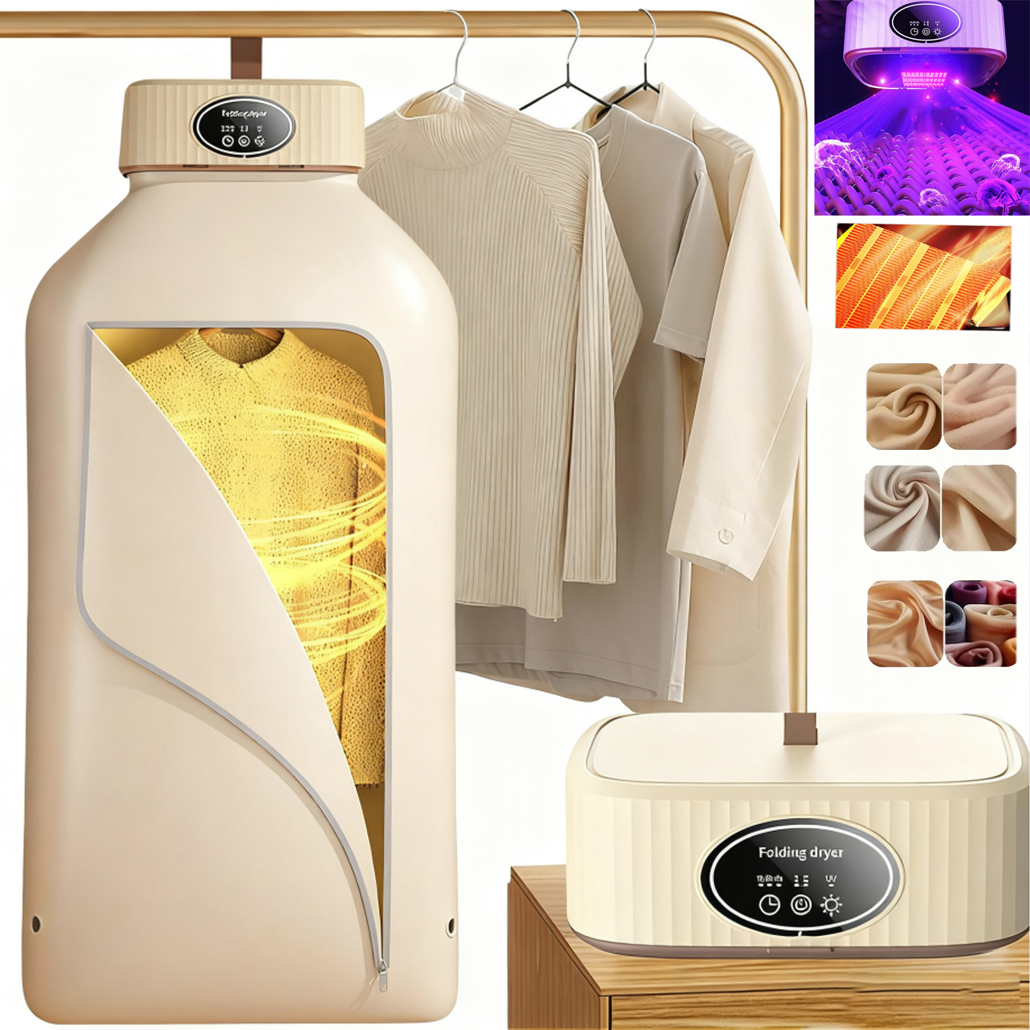 Levně Elektrická Sušák Na Prádlo Rychleschnoucí Časovač Sušák Bubnová 600W