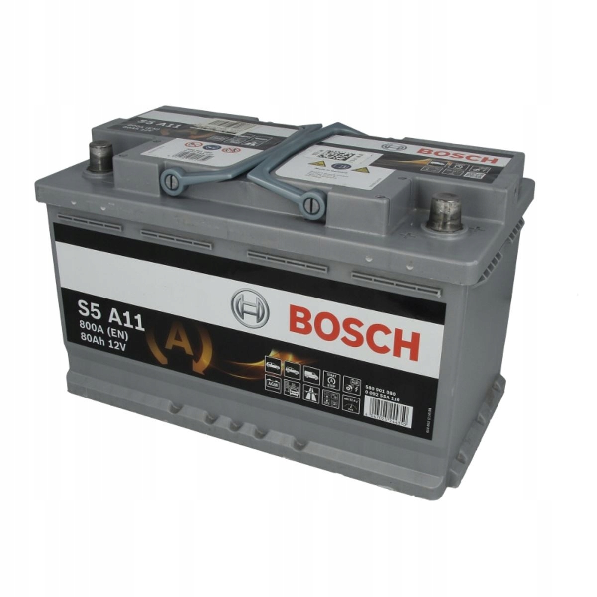 0 092 - Акумулятор BOSCH AGM 80AH 800A P+