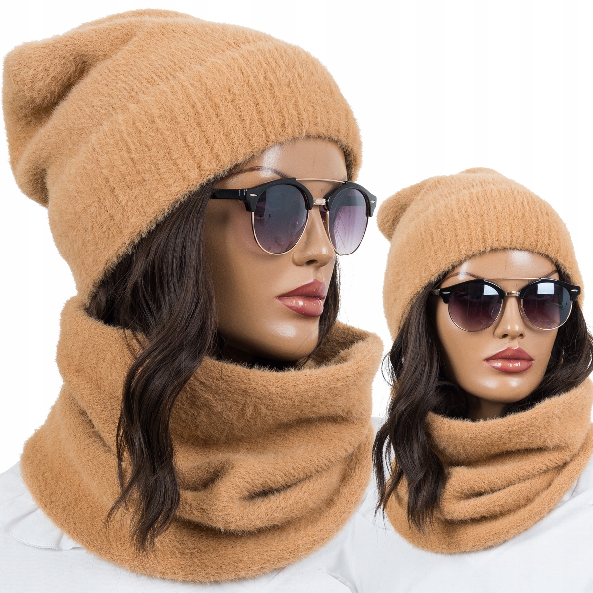 KOMPLET DAMSKI CZAPKA + KOMIN GOLF ZIMOWY POLSKI DUŻO KOLORÓW