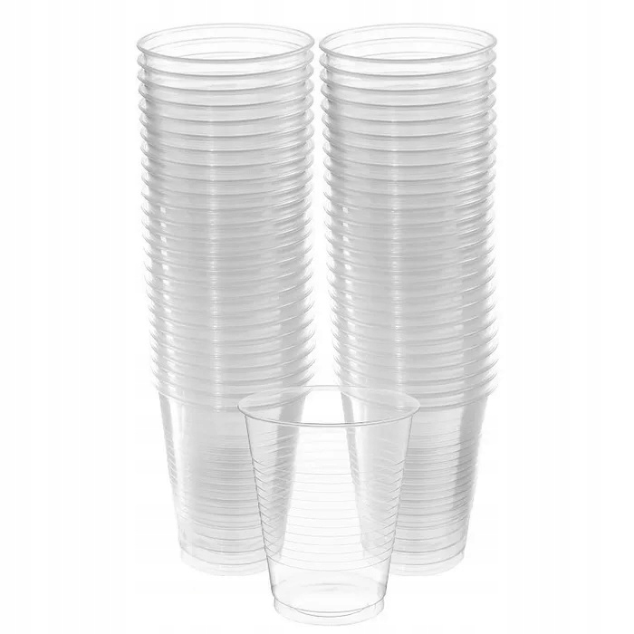 Kubek plastikowy przezroczysty 200ml 100 sztuk
