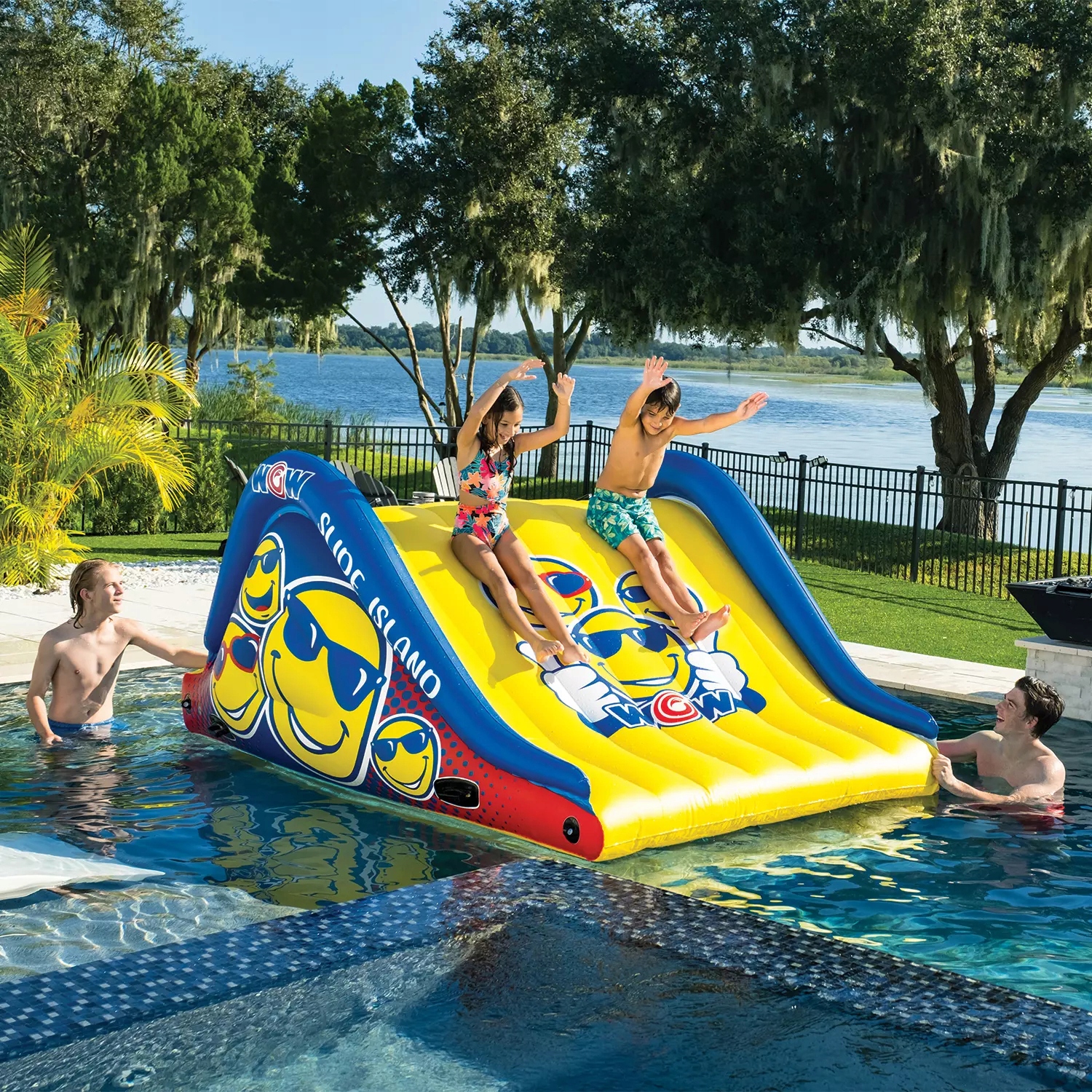 Pływająca Wyspa Dmuchana Zjeżdżalnia do Wody Basenu Platforma EAN (GTIN) 4897034347241