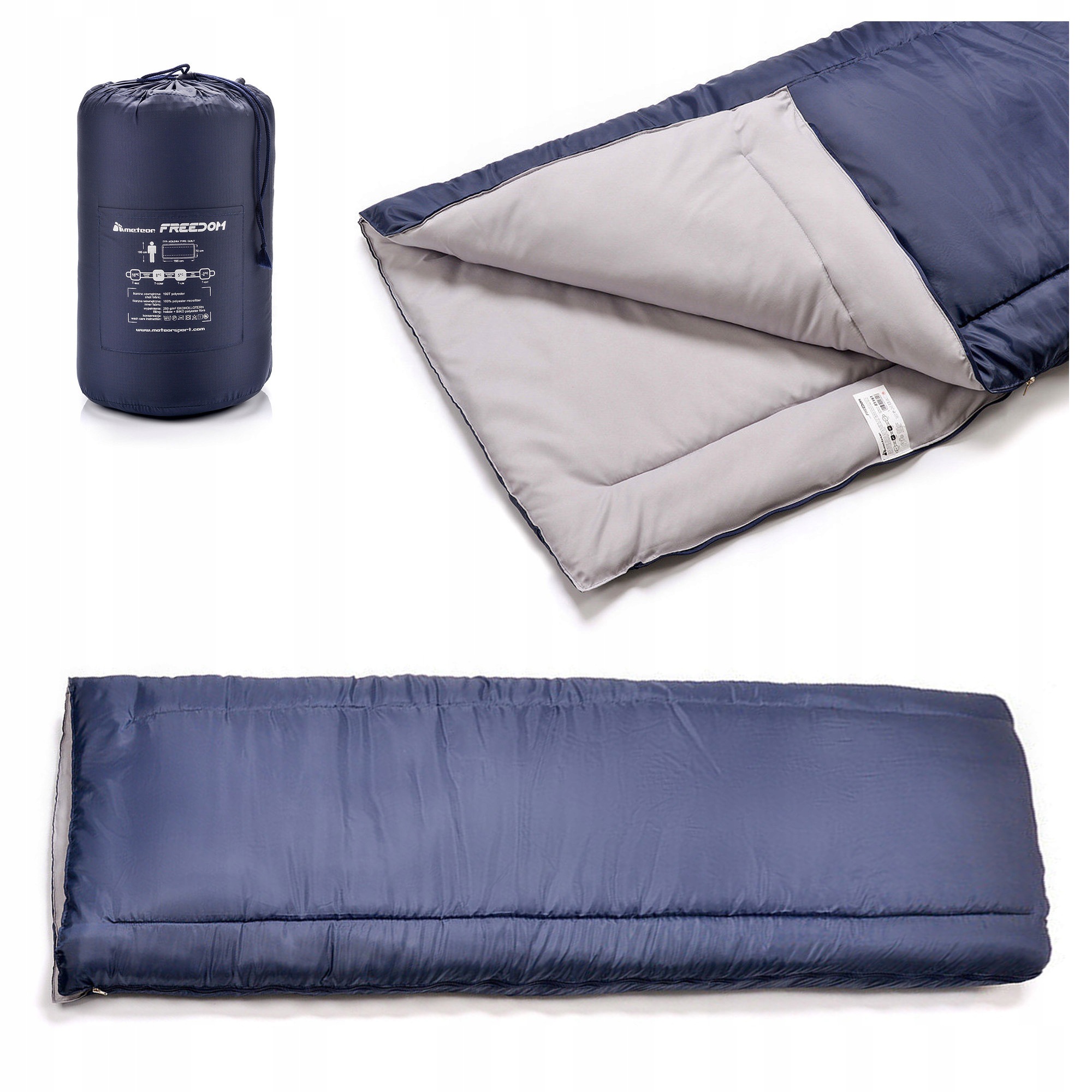 Spací pytel Meteor Freedom 195x72 Polský modro-šedý