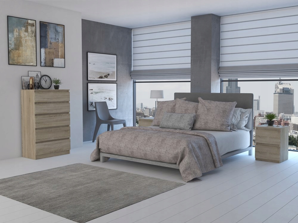 NOWOCZESNA KOMODA 70CM DĄB SONOMA SŁUPEK REGAŁ SZAFKA SALON POKÓJ KORYTARZ Szerokość mebla 70 cm