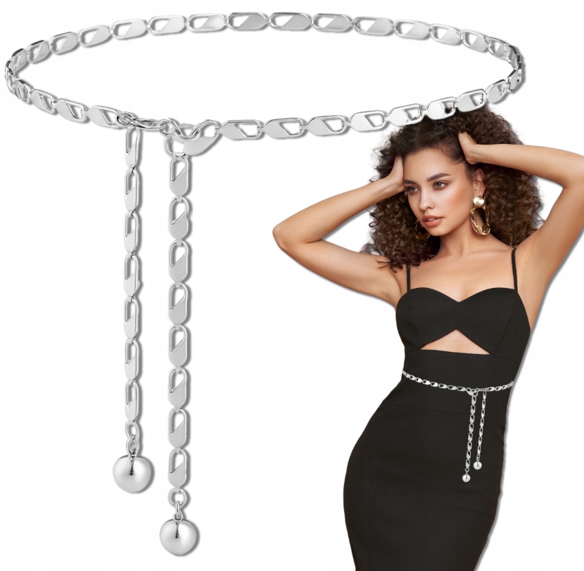 Pásek stříbrný Řetěz Řetízek na šaty tuniky svatba svatební hostina Dámské Boho