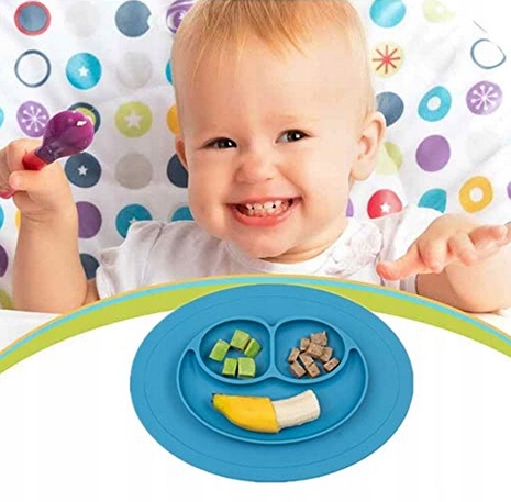 SILIKONOWY TALERZ TALERZYK DLA DZIECI CZERWONY Marka inna marka