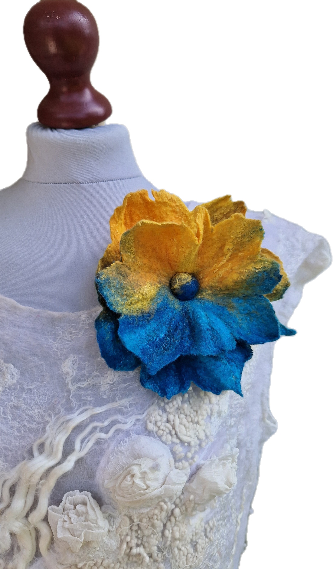 Brož Připínáček Květina Ručně Plstěná handmade