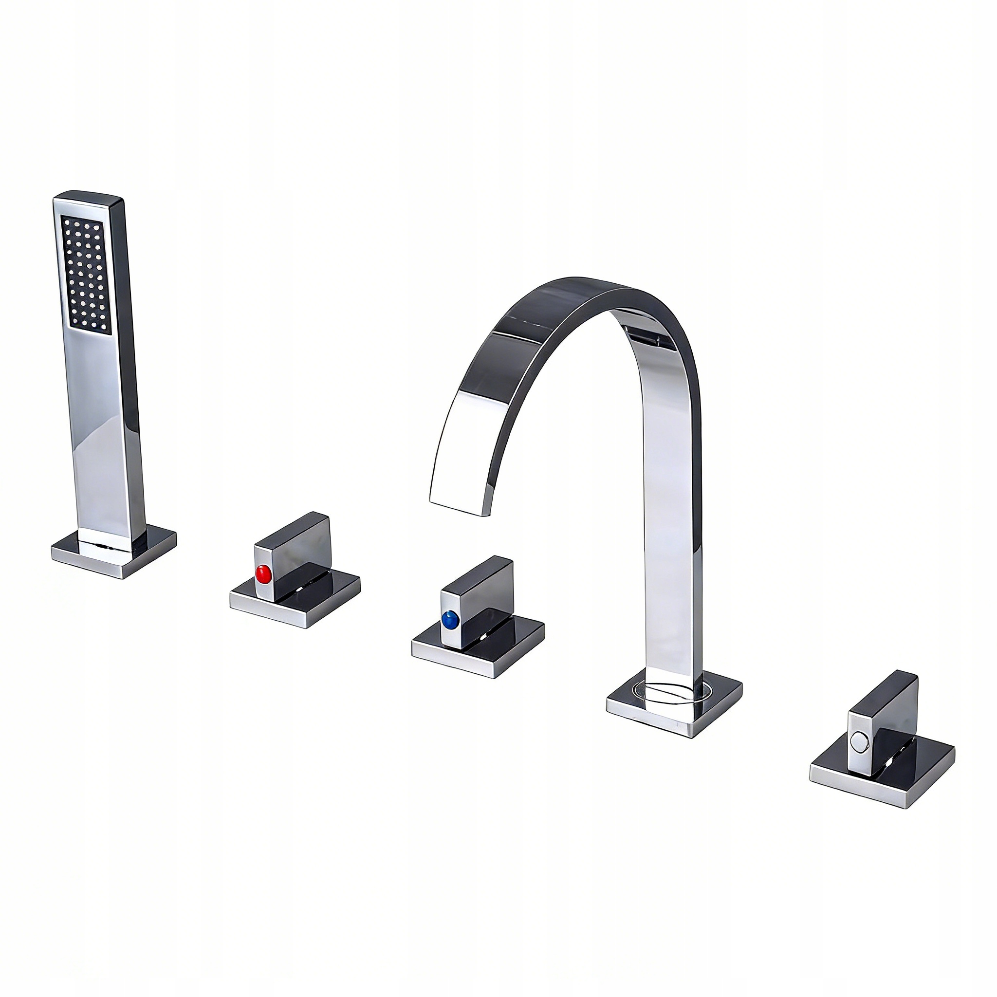 Vanová sprchová baterie 5 otvorů dvoupáková vanová Tepe stříbrná