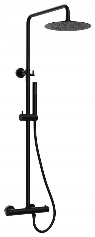 Sprchový stĺp s termostatickou batériou, čierna mat (KU139B) /ka/