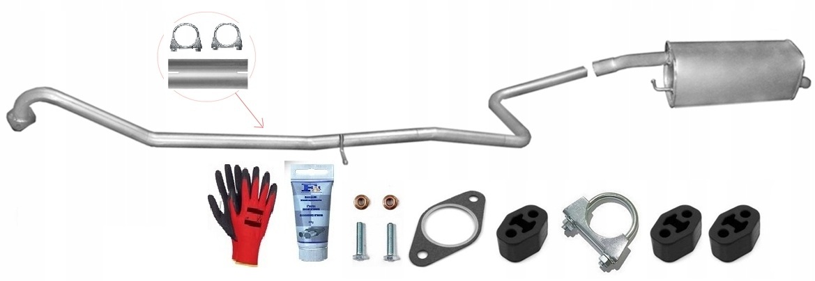 Mazda 2 1.4 TDCi 50kW (2003-6/2007) Hatchback Tlumič sada Trubka bonus