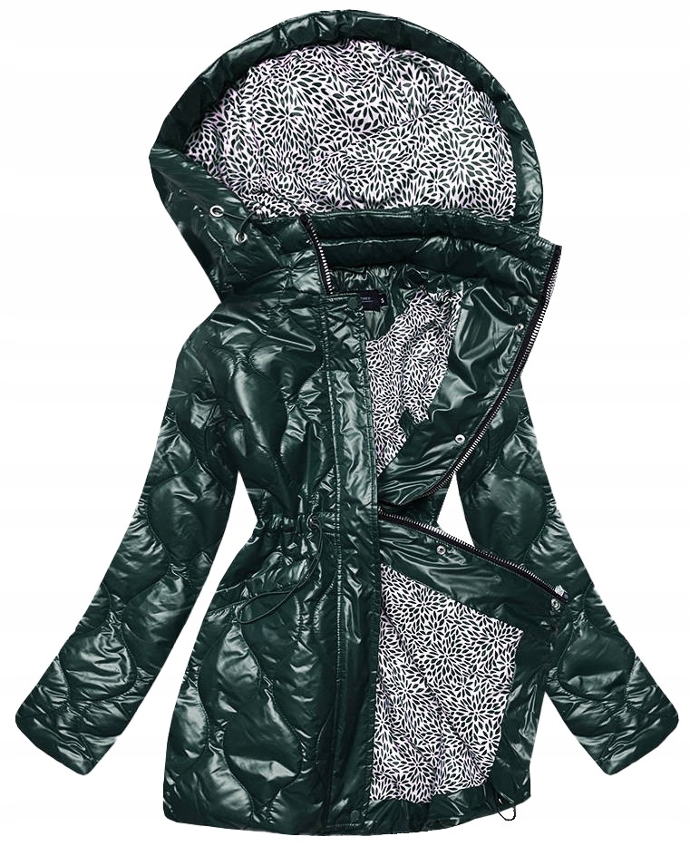 Prošívaná Bunda S Kapucí BH2182 Zelená. M (38)