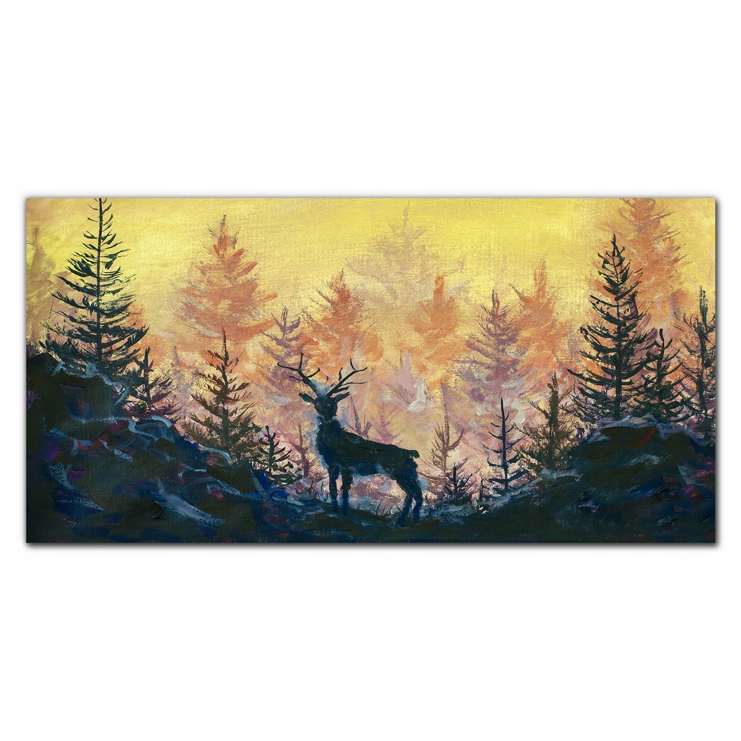 Obraz na stenu Plátno Les zviera jeleň 140x70 cm