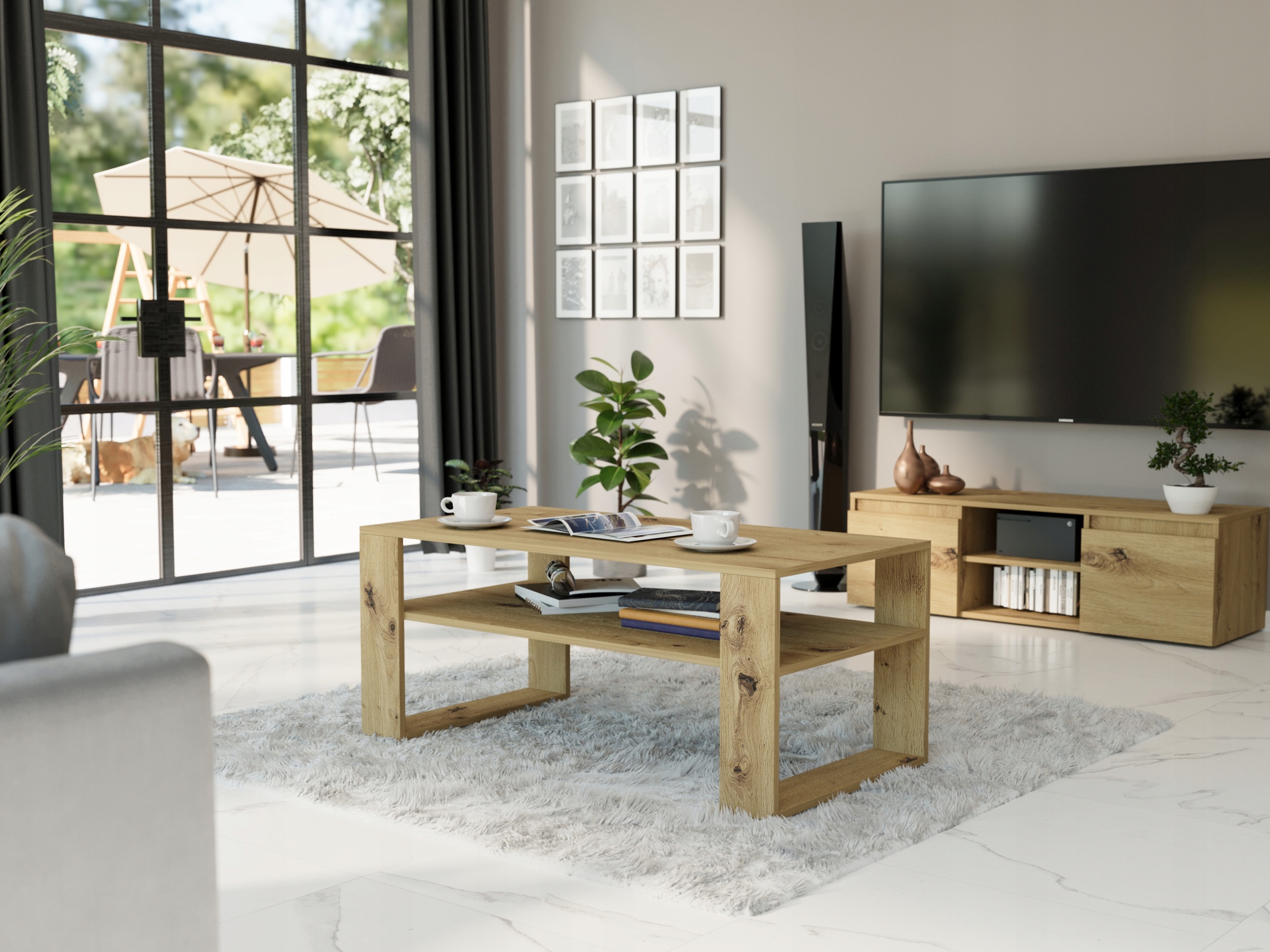 Meble Stolik kawowy ława półka 90x58x55cm produkt polski A-5 ARTISAN