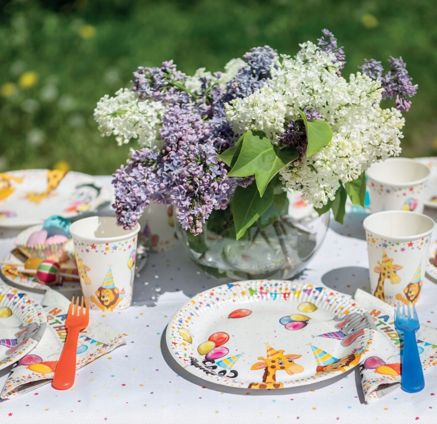 KUBECZKI URODZINOWE PAPIEROWE ZWIERZĘTA 250ml 8szt Pojemność 250 ml