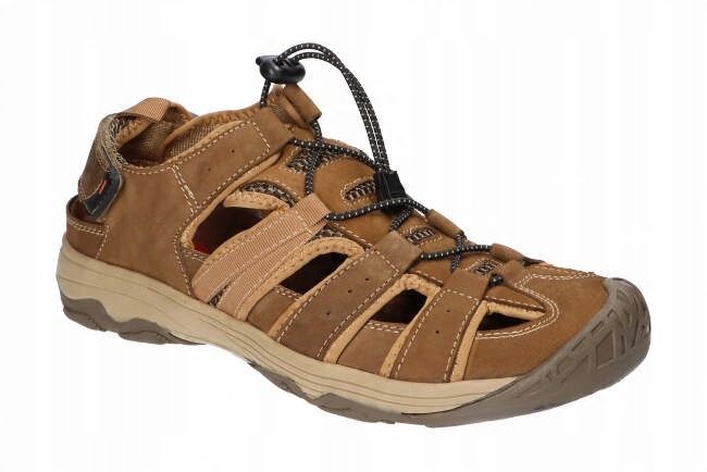 

American CY52 Klapki Sandały Pełne Skóra Brown 44