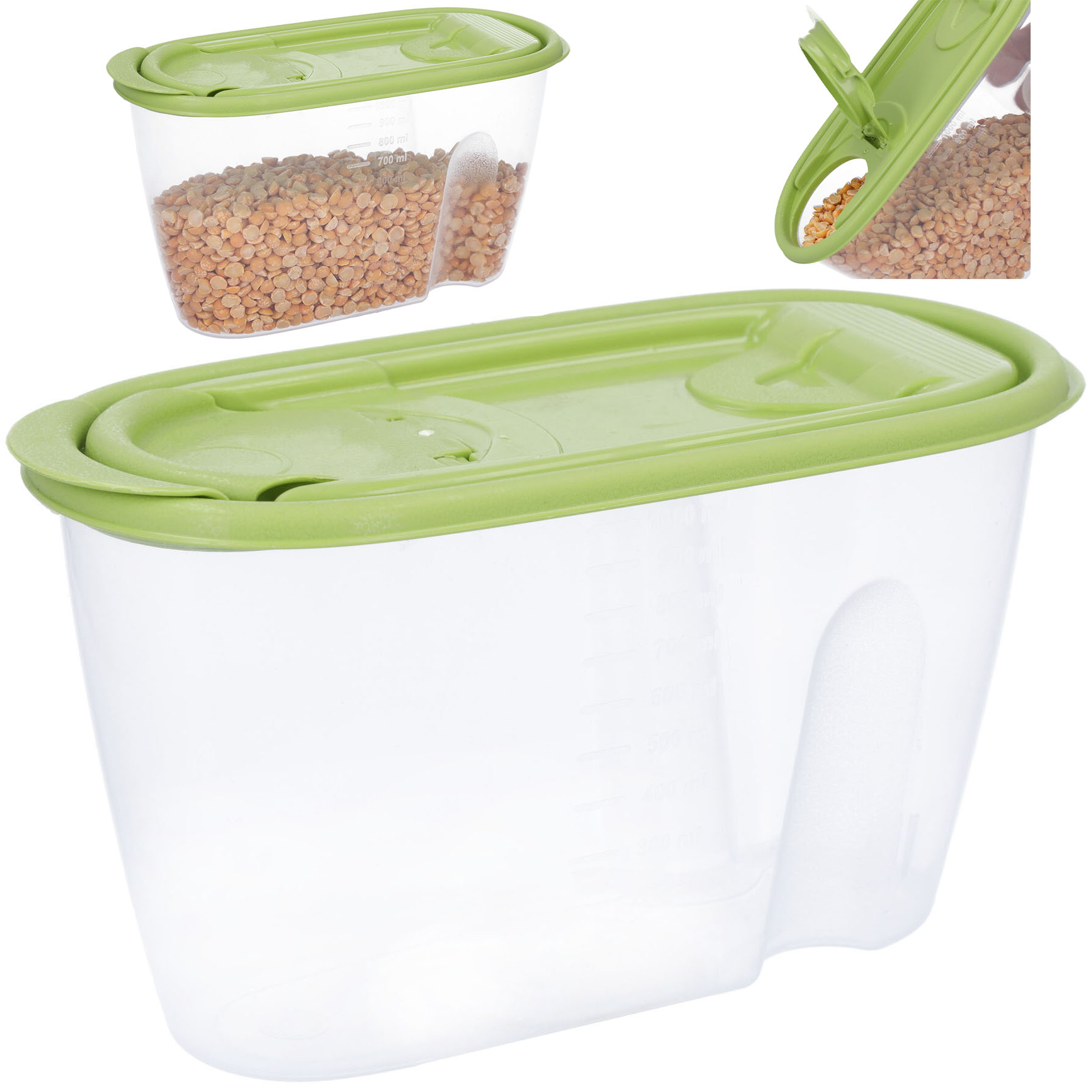 POJEMNIK NA PRODUKTY SYPKIE ŻYWNOŚĆ PŁATKI MĄKĘ 1L