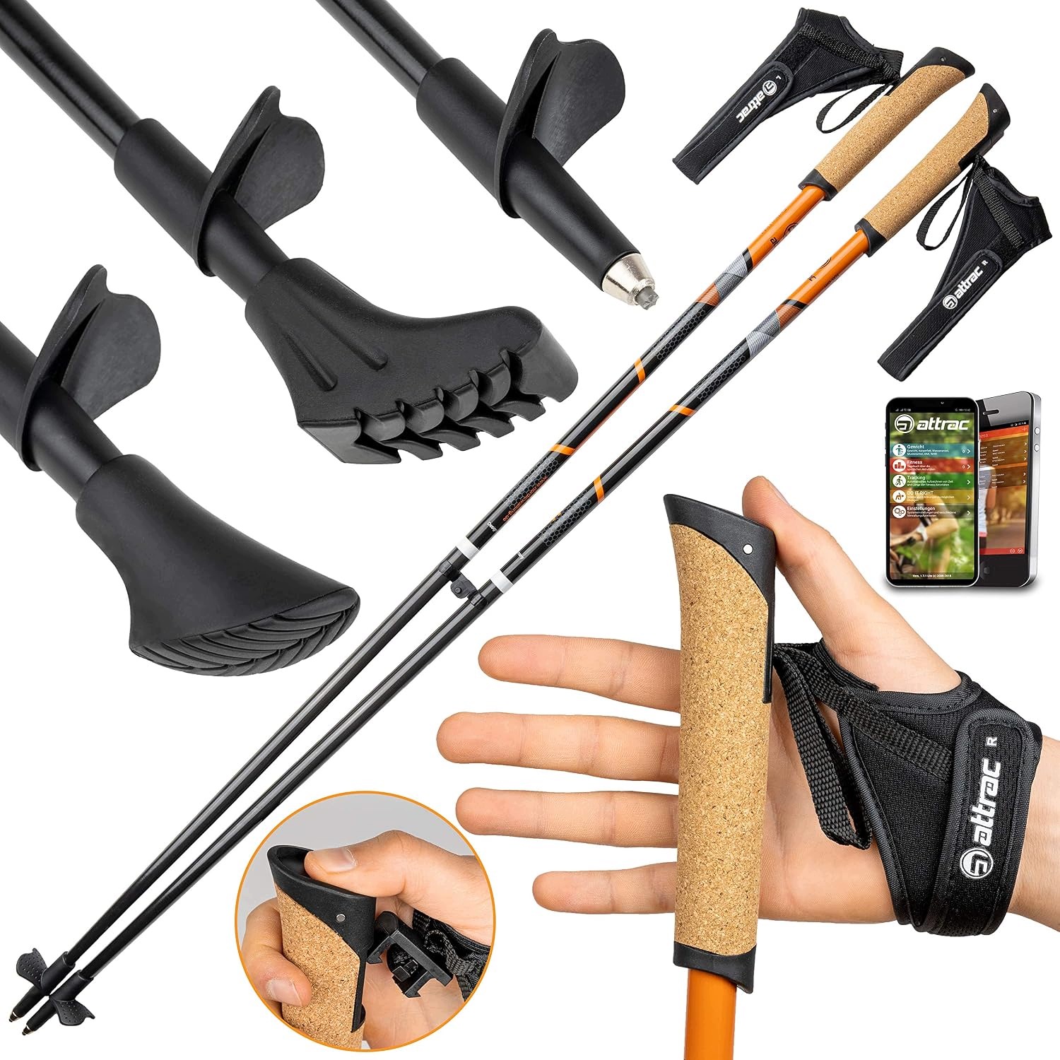 Kije Do Nordic Walking Chodzenia Carbon Light Karbonowe Kijki 105cm Attrac