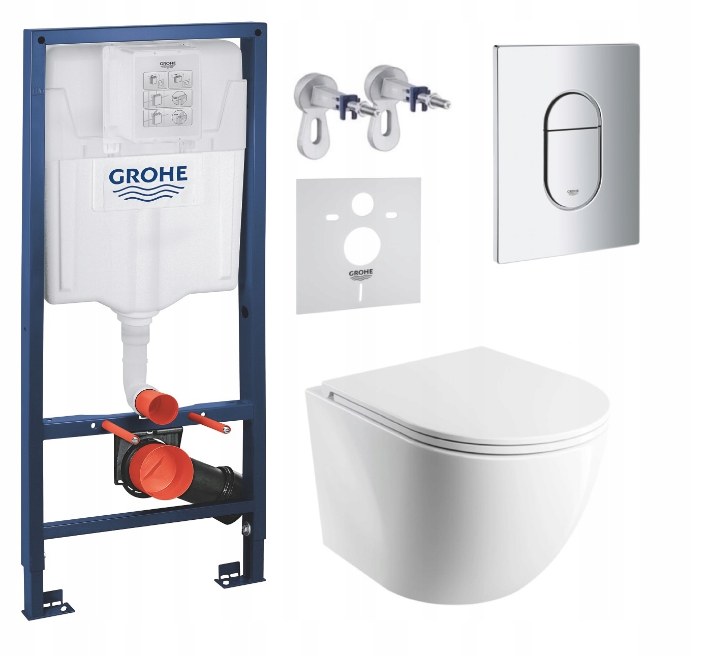 Podomítkový Wc set Grohe s mísou Omnires a tlačítkem Chrom